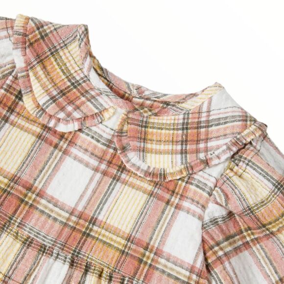 ZARA Kids | Ecru | PLAID DRESS - Picture 4 of 14
